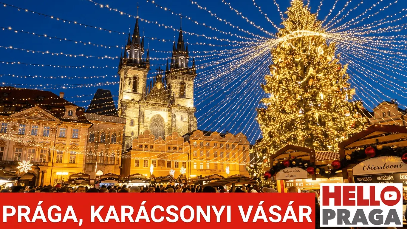 Prága karácsonyi hangulata, adventi vásár az Óvárosi téren